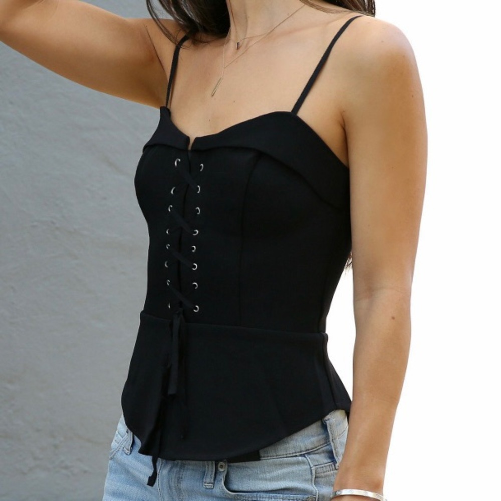 Express Corset Peplum Top NWOT